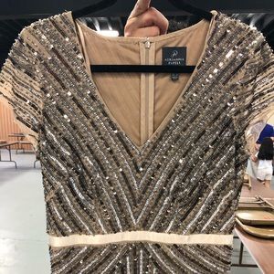 Adrianna Papell Beaded, Floor-length gown